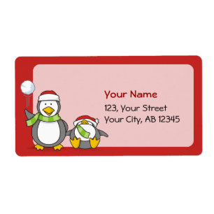 Étiquette Pingouins de Noël