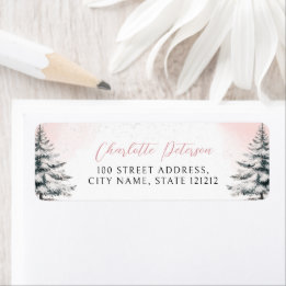 Étiquette Pink Bow Baby it's Cold Outside Return Adresse