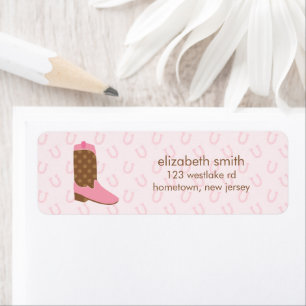 Étiquette Pink Cowgirl Boot Western