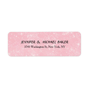 Étiquette Pink Elegant Minimaliste Plain Moderne Nom de fami