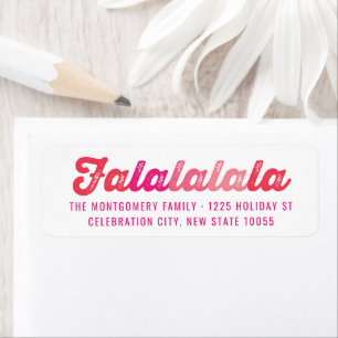Étiquette Pink Falalalala Bold Script Modern Holiday Adresse