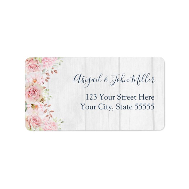 Étiquette Pink Floral Spring Wedding RSVP Address Labels (Devant)