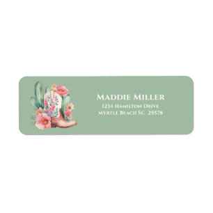 Étiquette Pink Floral Western Cowgirl Baby shower retour
