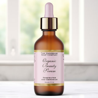 Étiquette Pink & Gold Cosmetics Dropper Bottle Label