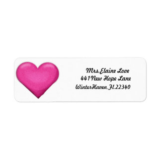 Étiquette Pink Heart Adresse de retour Lables