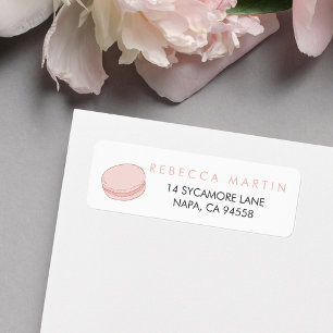 Étiquette Pink Macaron Adresse de retour