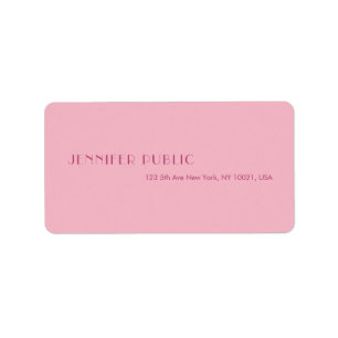 Étiquette Pink Modern Creative Minimaliste Modèle Adresse