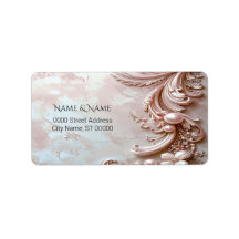 Pink Ornate Pearl and Floral Return Address Label