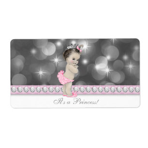 Étiquette Pink Princess Baby shower bouteille d'eau Étiquett