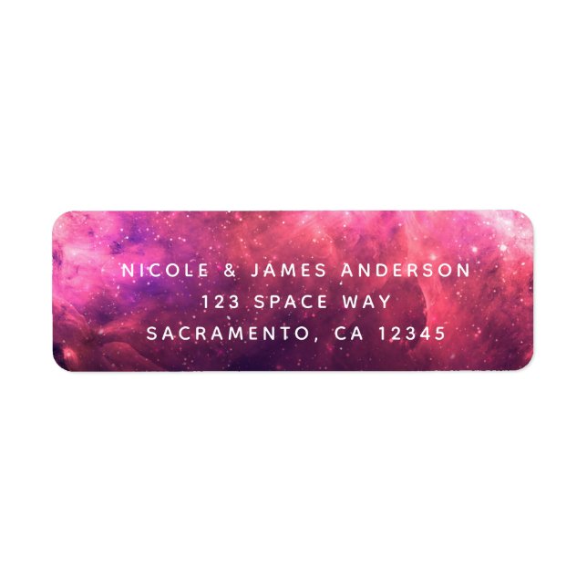 Étiquette Pink Purple Starry Sky Cosmic Galaxy Sky Fire Glow (Devant)