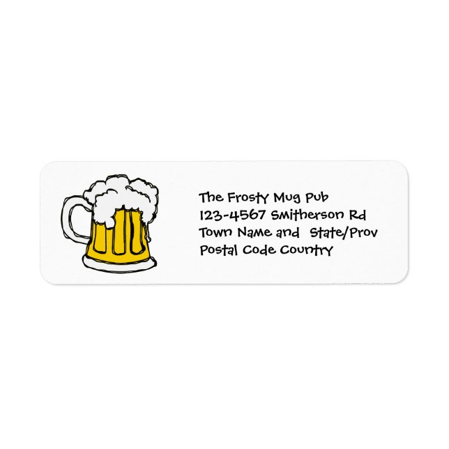 Étiquette Pint de bière Bubbly pour Pub, Brasserie ou Cabare (Devant)