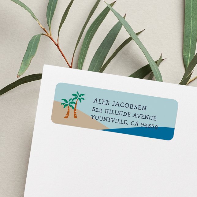 Étiquette Pirate Beach Adresse de retour (Créateur téléchargé)