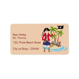 Étiquette Pirate Girl Treasure Map Amusant Anniversaire Fête