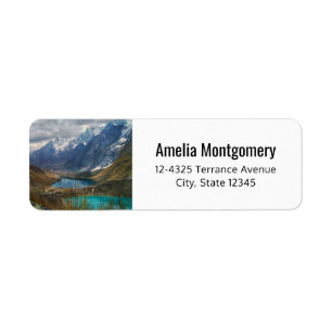 Étiquette Pittoresque Alpine Mountains Adresse photo