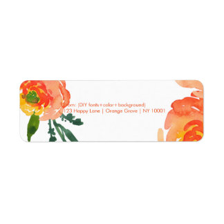 Étiquette PixDezines aquarelle florale/ranunculus/do-it-your
