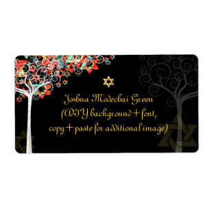 Étiquette PixDezines arbre de vie/mitzvah