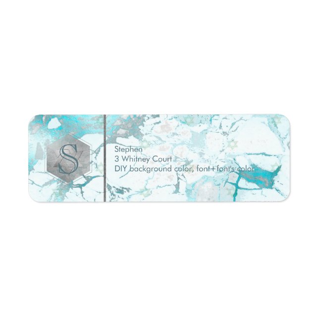 Étiquette PixDezines Bar Mitzvah Honeycomb+Marbre bleu (Devant)