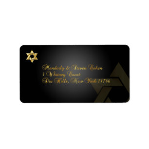 Étiquette PixDezines Classic Bar Mitzvah/noir+or