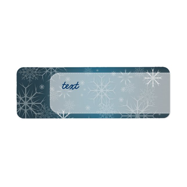Étiquette PixDezines Flocons Blanc + Sarcelle (Devant)