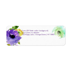 Étiquette PixDezines Floral Watercolor/Rose d'eau/do-it-your