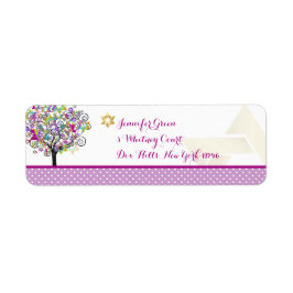 Étiquette PixDezines Magenta Tree of Life/Bat mitzvah