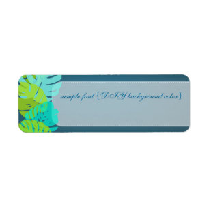 Étiquette PixDezines monstera feuilles/aqua+chaux