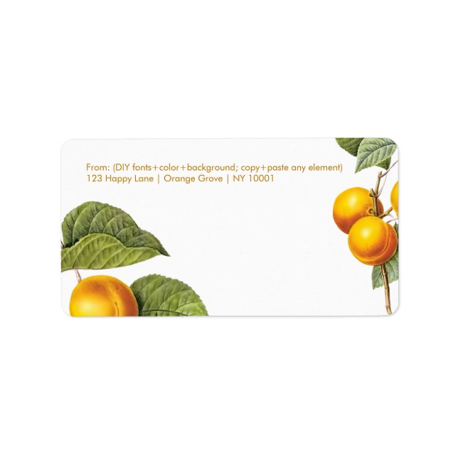 Étiquette PixDezines Orchard/Peaches/Redoute (Devant)