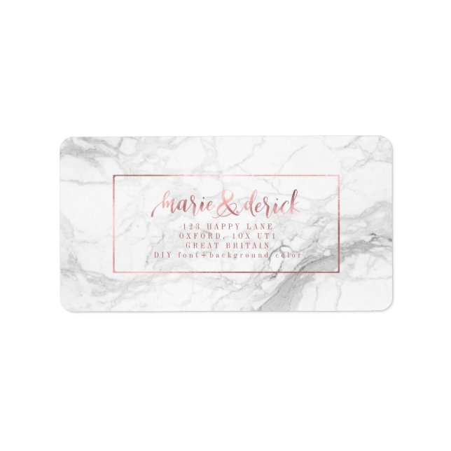 Étiquette PixDezines Rose Gold+Marbre+do-it-yourself Arrière (Devant)