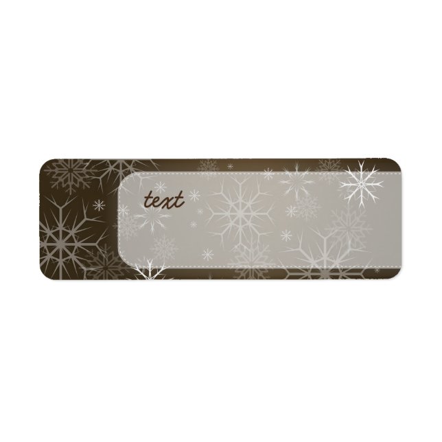 Étiquette PixDezines Snowflakes Blanc + Mocha (Devant)