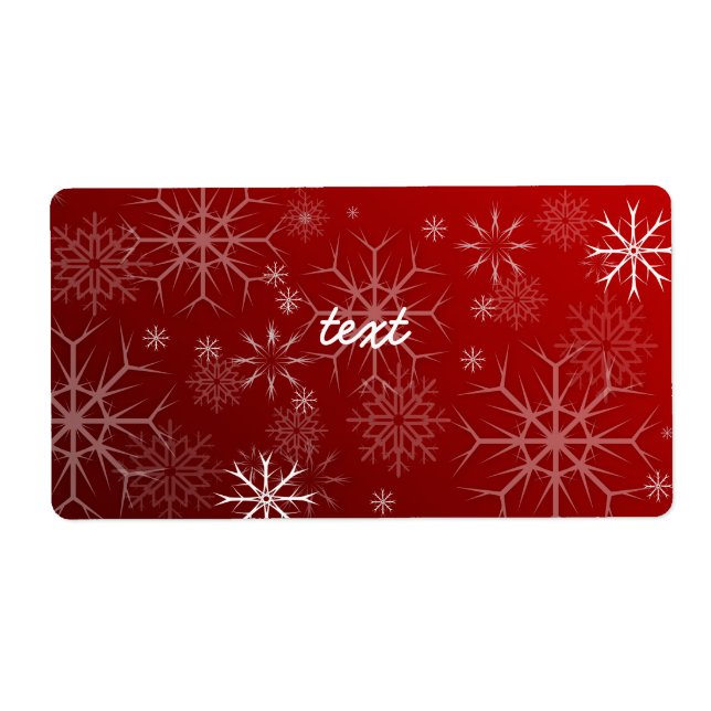 Étiquette PixDezines Snowflakes Blanc + Rouge (Devant)