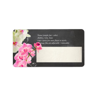 Étiquette PixDezines tableau noir+kona orchidée rose
