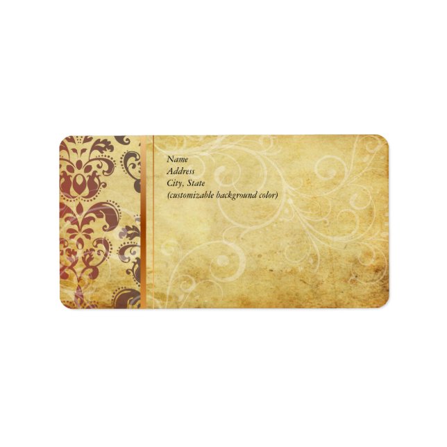 Étiquette PixDezines vintage lys damask (Devant)