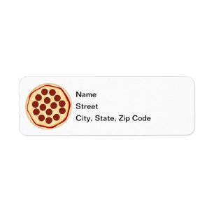 Étiquette Pizza avec des pepperoni