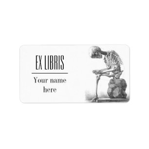 Étiquette Placer le squelette vintage de la table de réflexi