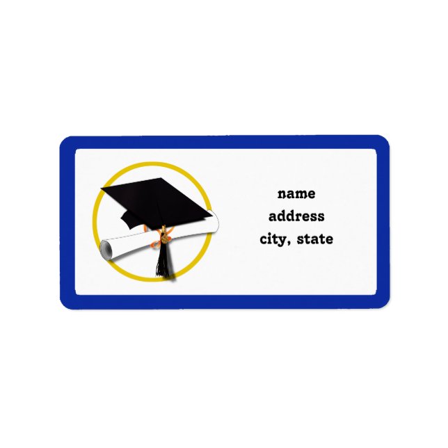 Étiquette Plafond de diplôme avec diplôme - Arrière - plan b (Devant)