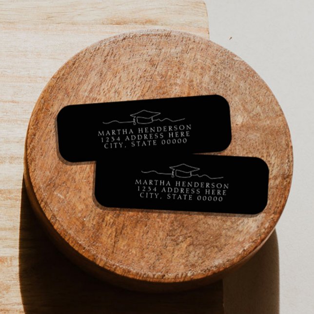 Étiquette Plafond de graduation moderne Ligne Art Retourner  (Créateur téléchargé)