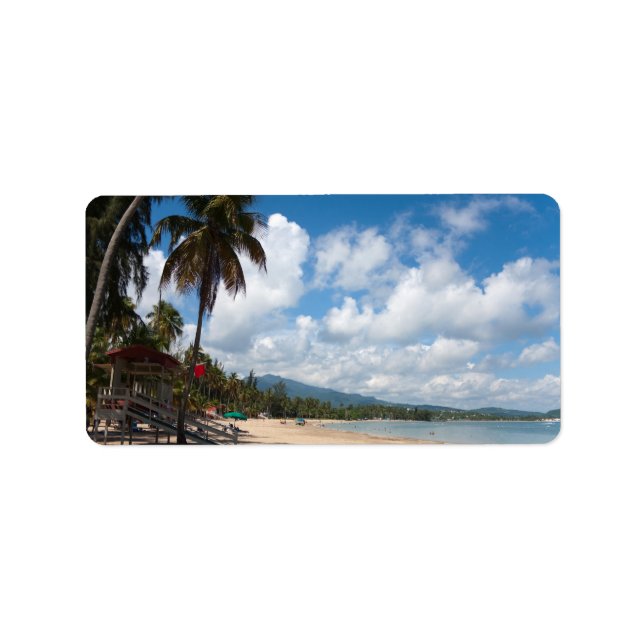 Étiquette Plage de Luquillo Porto Rico (Devant)