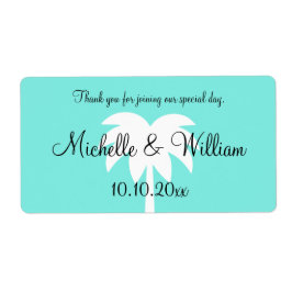 Étiquette Plage de palmier personnalisé bouteille d'eau de m