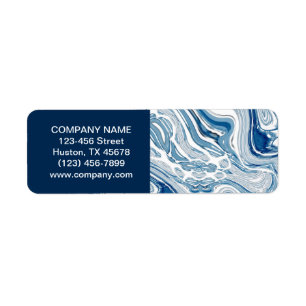 Étiquette plage marine océan aquarelle marbre bleu