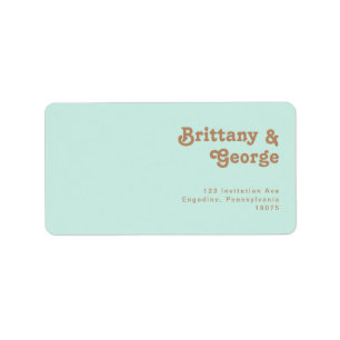 Étiquette Plage Retro   Aqua Wedding RSVP Adresse de retour
