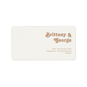Étiquette Plage Retro   Ivory Wedding RSVP Adresse de retour