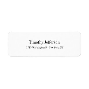 Étiquette Plaine élégante blanche et créative Style moderne