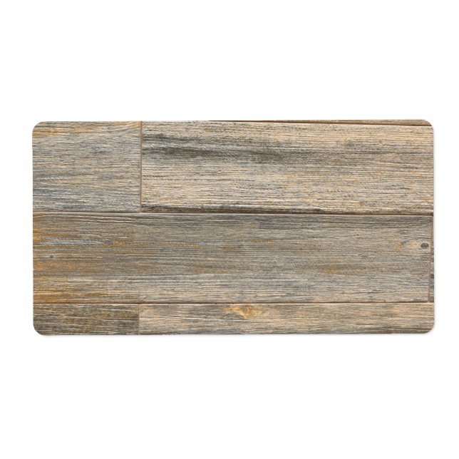 Étiquette Planches à grains de bois rustique en relief (Devant)