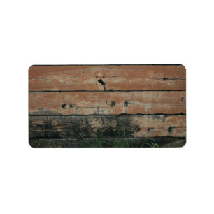 Étiquette Planches en bois avec la photographie croissante