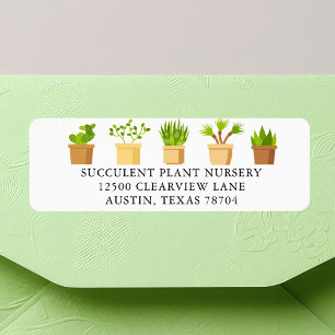 Étiquette Plante Nursery Succulent Botanist Adresse de retou
