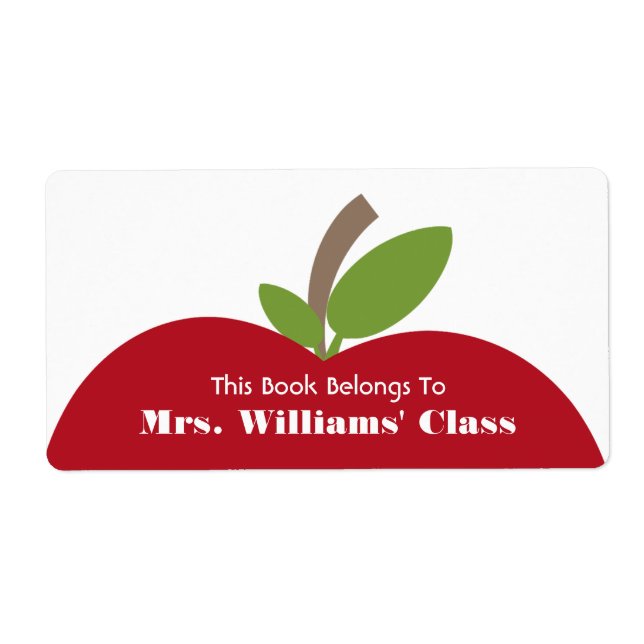 Étiquette Plaque d'accueil pour enseignants Red Apple pour c (Devant)