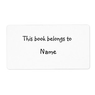 Étiquette Plaque de livre - Blanc simple