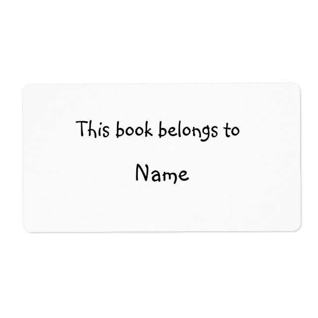 Étiquette Plaque de livre - Blanc simple (Devant)