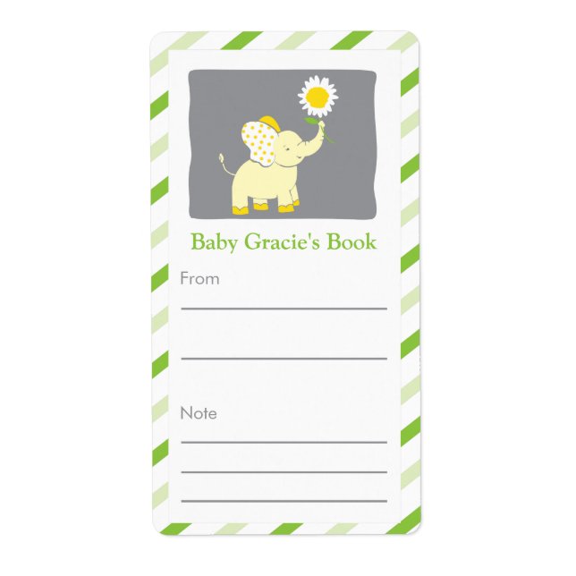 Étiquette Plaque de réservation pour éléphant de marguerite (Devant)