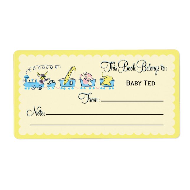 Étiquette Plaque de réservation Retro Animal Train (Devant)